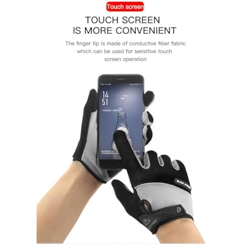 Fullfinger Cycling Gloves for Men Women, Touchscreen Full Finger Bike Gloves for Men Cycling, Paded MTB Glove Biking Glove for Men Bicycle Accessories - Image 4